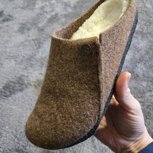 Zermatt Genuine Shearling Lined Slipper Women Size 7 Toffee Brown Like New - Picture 5 of 12